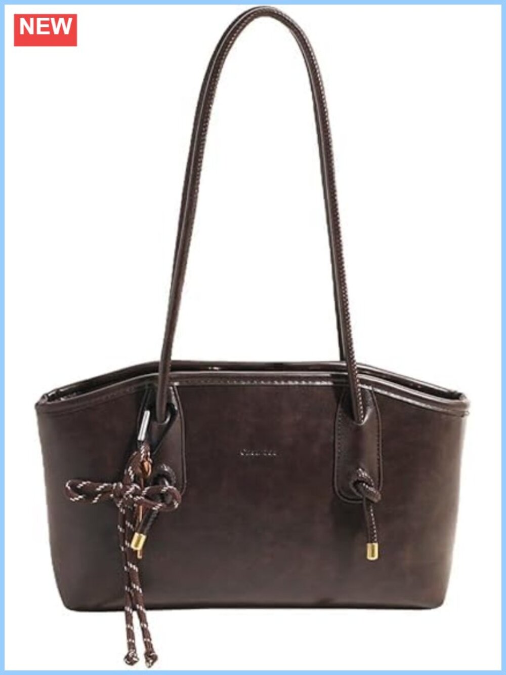 Smooth Faux Leather Hobo Shoulder Bag Top Handle Satchel Purse